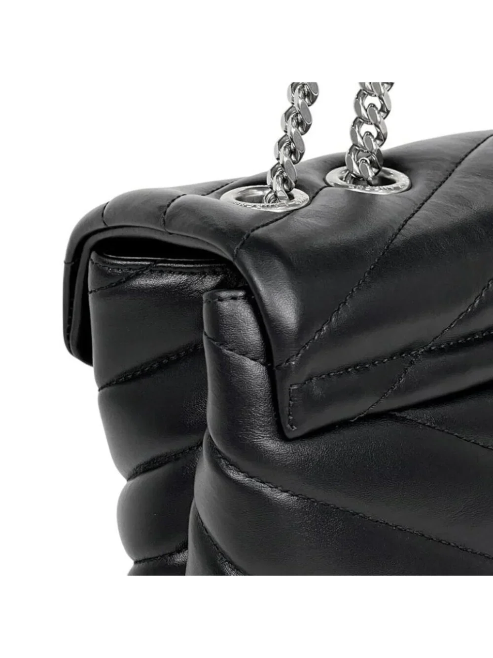 Saint Laurent Paris Lou Shoulder Bag Leather Black - Picture 7 of 12